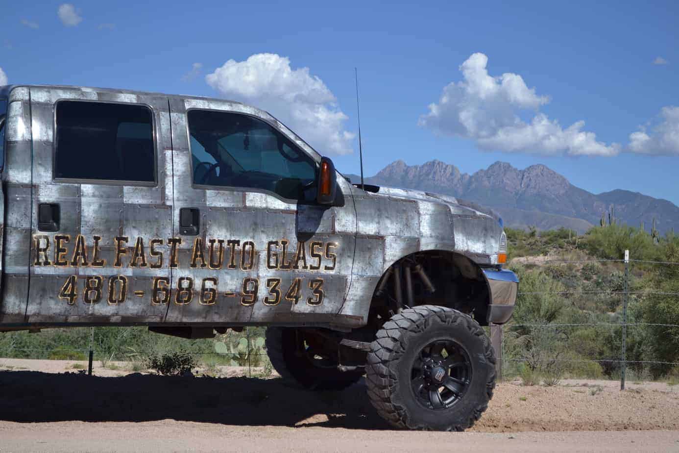 Real Fast Auto Glass Truck Logo